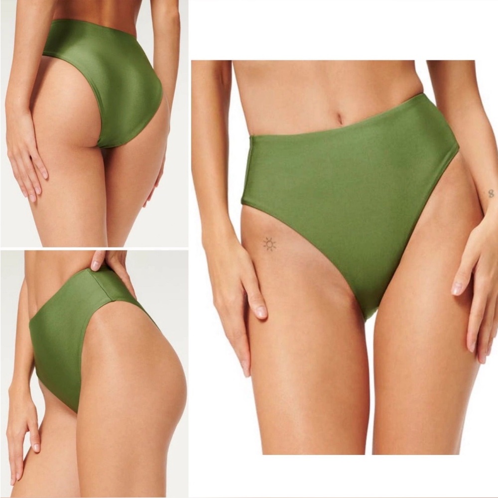 Olive Good American High-Waisted Swim Bikini Bottoms Size 0 (xs)